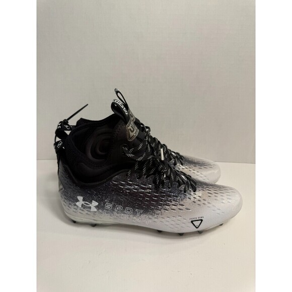 .9079 Under Armour Football Cleats Smoke Spotlight, Grey/Black-US-11.5 Mens - Picture 1 of 5
